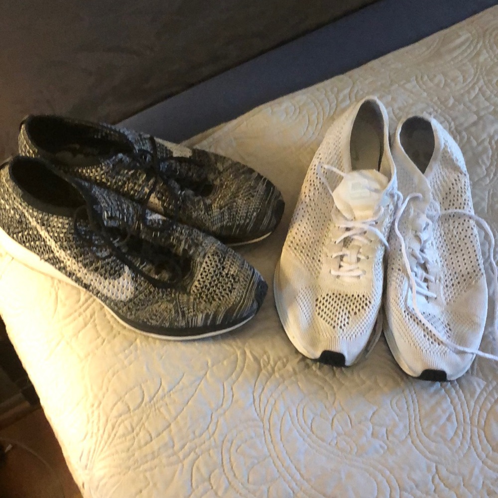 Two pairs of Nike Flynits